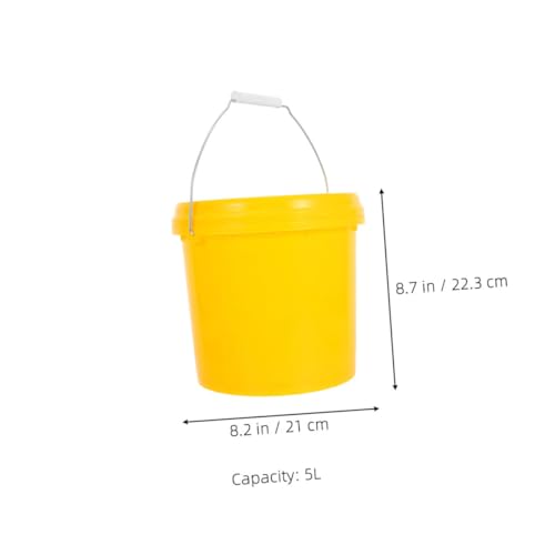 Plastic Storage Bucket with Lid Durable Food Storage Pail for Kitchen Laundry and Household Use Versatile Oil Milk and Bin Portable Design for - color: Yellow