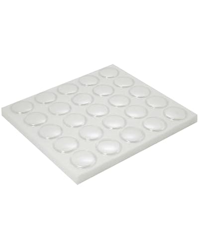 Novel Box Gem Jars 25 Small Size Gemstone tray | White Tray Foam Sheet 7.8X7.8X0.75 | Jewelry Display Rock Storage Box Insert | Gemstone display Trays for Collectibles - color: White Foam Liner with 25 Gem Jars