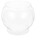 POPETPOP 7.08 Inch Plastic Fish Bowl Small Round Desktop Fish Tank Aquarium Clear Shatterproof Bowl for Home Office Decoration