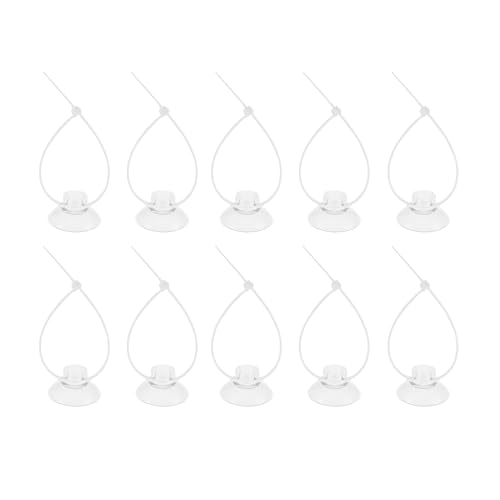 Aquarium Suction Cups, Clear Suction Cups with 20 Zip Ties, Suction Cups Airline Tubing Holder, Aquarium Sucker Fish Tank Accessories, 0.98", 1 Set