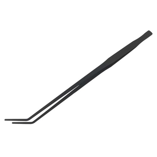 Aquarium Long Tweezers Fish Feeding Tongs Straight and Curved Tweezers for Fish Tank Aquatic Plants, 38CM Feeding Tongs for Hold, Lizards, Bearded Dragon (Black, One Size)