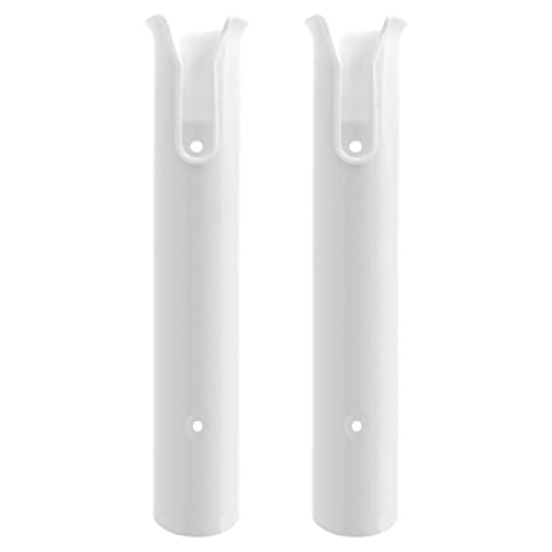 ISURE MARINE Fishing Rod Holder Bracket Wall Mounted Boat Side Mount Tool Holder Tube Links with Screws 2/3/4/6 Pole Tube (White/Black) - color: 4-Pole White
