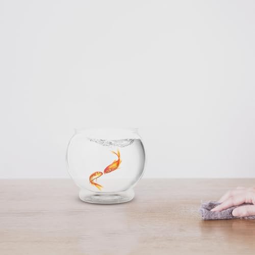 Desktop Fish Tank Globe Small Plastic Fish Bowl 3-Pack 5.90X5.90X5.11In Office Aquarium Household Decor - size: 15X15X13CM