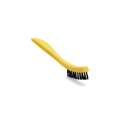 Rubbermaid Commercial Products 8.5" Tile and Grout Scrub Brush, Plastic Bristles, Black, for Industrial/Professional Use On Grout, Tile, and Other Small Areas - size: 8.5"