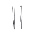 HANABASS 2pcs Stainless Steel Aquatic Plant Tweezers Straight and Curved Tongs for Fish Tank Planting Resistant Tool Kit for Aquarium Use