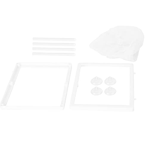 Aquarium Breeder Box with Suction Cups | Detachable Fish Hatchery & Isolation Enclosure | Multi - Functional Incubator for Fry/Unwell Fish/Shrimp | Secure Plastic & Mesh Design - size: S(7.8x6.5x2.6cm/3.1x2.6x1in)