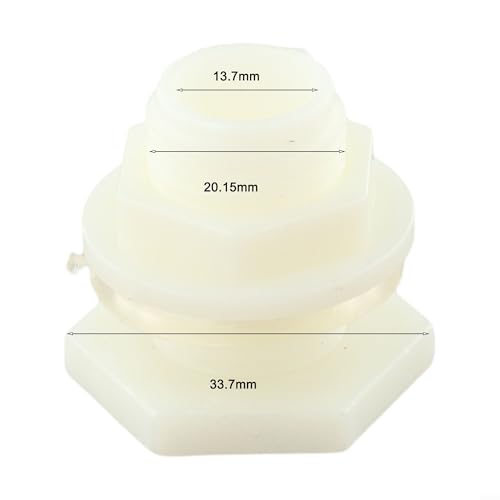 Fitting ABS Adapter for Water Tanks Rain Buckets Secure Seal Connector for Ponds and Aquarium Water Storage Applications (1/2 inch) - size: 1/2 inch