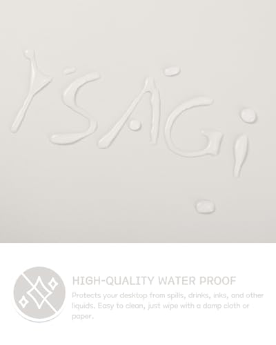 YSAGi Non-Slip Leather Desk Pad L Size, Waterproof Laptop Computer Desk Keyboard Mat, Table Protector Blotter Mat, Large Mouse Pad for Office/Work/Home/Decor(Apricot Gray, 35.4" x 17") - color: Apricot Gray, size: 35.4" x 17"