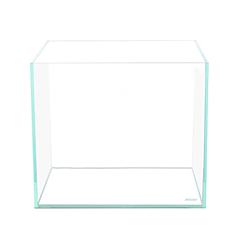 Allcolor Ultra Clear Rimless Aquarium Tank 6-60 gallons Low Iron Glass (4.6Gal - Top Glass Canopy) - size: 4.6Gal 10.2"L×10.2"W×10.2"H