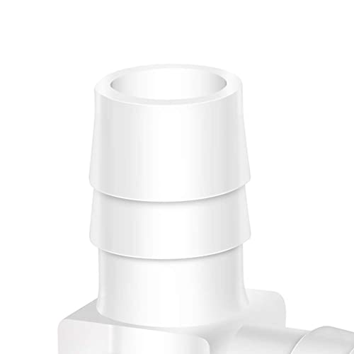 Quickun 3/8" Hose Barb 90 Degree Elbow L Fitting, Plastic 2 Way Equal Barbed Joint Splicer Mender Union Adapter Hose Fitting (Pack of 7) - size: 3/8" (7Pcs)