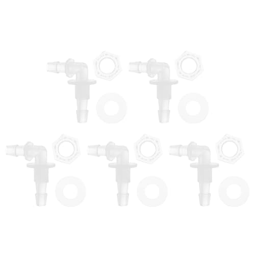 1 Set Aquarium Plastic Hose Barb Fitting 7/32" Hose ID Elbow Connectors Aquarium Tank Air Pump Hose Joints Clear PP - size: 7/32"-G1/8