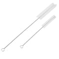 2Pcs Stainless Steel Aquarium Cleaning Brushes Wall Hook Design Flexible Tube Scrubber for Filter Pump Fish Tank
