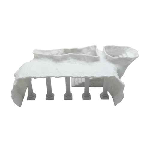 Ancient Aquatics Roman Column Ruins Castle Aquarium Decor, Fish Tank Cave Hideout Decoration, 3D Print Greece Castle Ornament, Safe for Freshwater & Saltwater Tanks (White, M-7.5") - color: White, size: M-7.5"