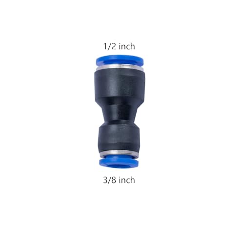 1/2" OD x 3/8" OD Pneumatic quick Connector Push to Connect fittings Straight reducer Union/Coupler (Pack of 10) - size: 3/8 inch-1/2 inch(10pcs)