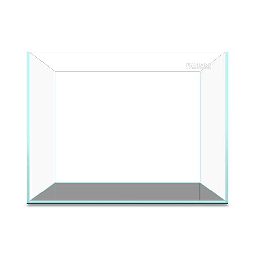 LYPHARD AQUARIUMS 15 Gallon Rimless Aquarium, Ultra Clear Glass Low Iron Rectangular Fish Tank L19.6×W13×H13.8 Inches Thickness 6mm with EVA Foam Mat Included - size: 15 Gallons