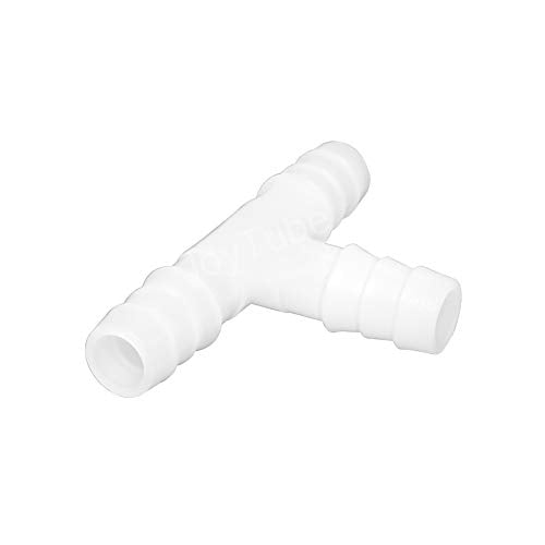 Plastic 3/16" ID Hose Barb Fittings, Equal Barbed Tee Pipe Connectors 3 Way Joint Splicer Mender Union Adapter for Boat Aquarium, Pack of 6 - size: 3/16 Inch
