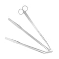 UKCOCO Stainless Steel Aquarium Scissor Set Tweezers for Plant Maintenance 3-Piece Fish Tank Cleaning Tools for Water Grass Trimming and Organizing