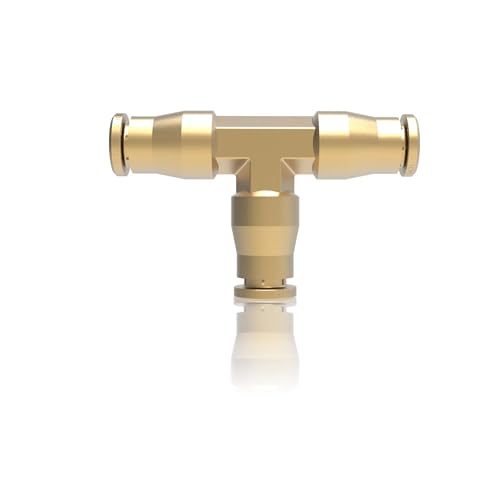 RETRUE 21838 Air Line Fittings Union Tee 1/4" T-Fitting Pneumatic Air Suspension Fittings, Brass