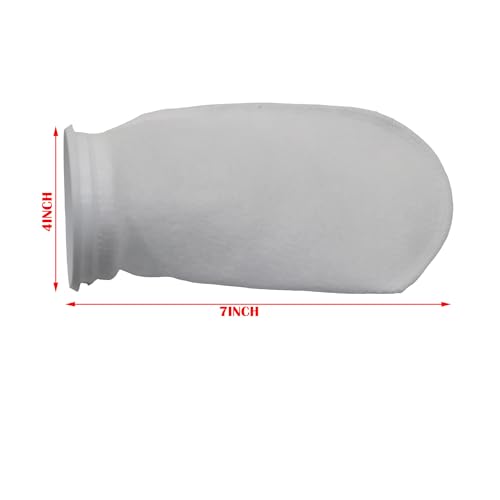 ALEGI 10Pack Aquarium Filter Socks 4 inch by 7 Inch Long, 200 Micron - 4 Inch Ring Aquarium Felt Filter Bags - size: 4 by 7 In - 10Pack
