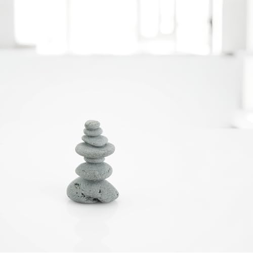 Aquarium Decor,7-Stone Mini Stacked Zen Rock Stone Decor – Balanced Stones Cairn Statue for Garden, Fish Tank, and Micro Landscape (3.7" H)
