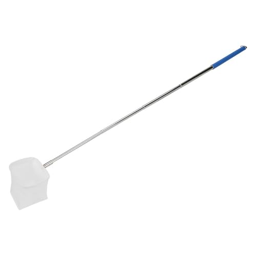 20-57.5cm Stainless Steel Adjustable Aquarium Fish Shrimp Net with Wall Hook Expandable Fishing Net for Tank Cleaning and Hexapod Catching - style: Blue Square Net
