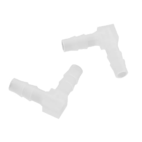 6PCS L Type Hose Plastic Elbow 1/4 inch 90 Degree Barbed Fitting PP Equal Hose Adaptor Transparent Colour Tongbao Tower Spout Fish Tank Connector Tube For Aquariums