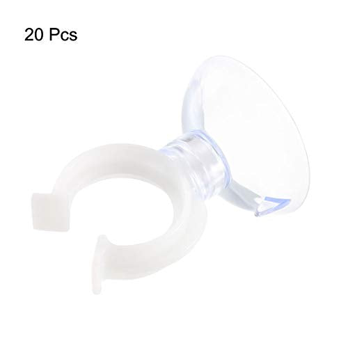 uxcell Aquarium Suction Cup Clips Airline Tube Holders Clamps for Fish Tank Clear 17mm 20Pcs - size: 17mm