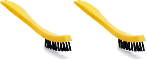 Rubbermaid Commercial Products Tile and Grout Brush, Black, Cleaning Scrubbing Brush, Multi-Surface for Grout, Bathrooms, Kitchens, Countertops, 8.5" (Pack of 2) - size: 8.5" (Pack of 2)