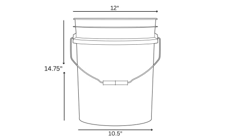 House Naturals 5 Gallon Food Grade BPA Free Made in USA Bucket Pail with Air Tight Double Gasket Screw On Lid (Pack of 2), Light Blue and Orange