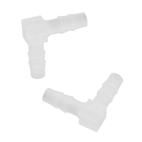 6PCS L Type Hose Plastic Elbow 1/4 inch 90 Degree Barbed Fitting PP Equal Hose Adaptor Transparent Colour Tongbao Tower Spout Fish Tank Connector Tube For Aquariums