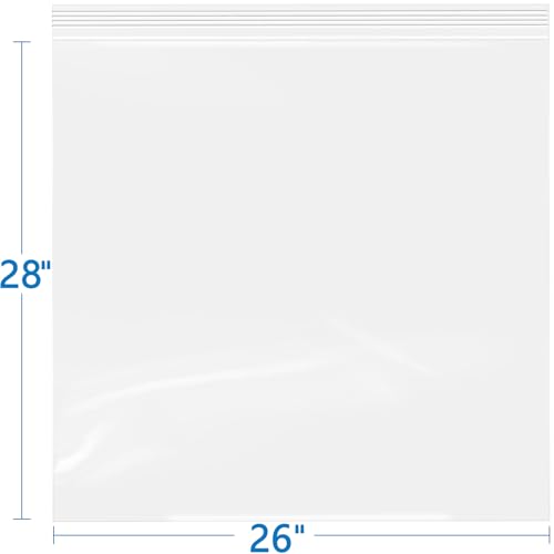 iMailer- 26" x 28" 50 Pack- 2 Mil Resealable Zip Bags- Clear Plastic Bags with Zip Top Lock for Storage, Organizing, Crafts, Travel - size: 26" x 28" 50 Pack