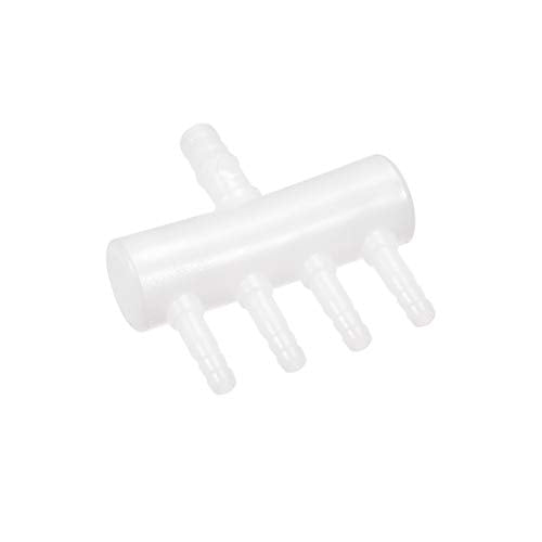 uxcell 8mm to 4mm 4 Way Aquarium Air Line Tubing Splitter Connector Fish Tank Plastic Air Flow Divider Oxygen Splitter Lever Valve