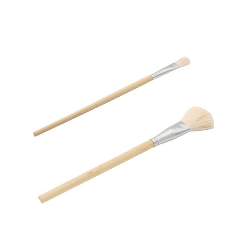 Gilding Brush - Goat Hair Paint Brush for Edible Gold Leaf, Flakes, Sheets (Type2 & Type7) - Leaf Sweeper - color: 2 Brushes
