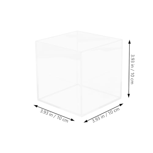 Housoutil Square Acrylic Fish Tank Mini Betta Aquarium for Turtles and Aquatic Plants Versatile Desktop Decor for Home Office and Parties