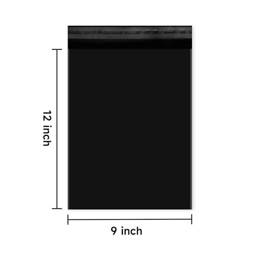 KKBESTPACK 9X12 1000 PCS Poly Mailers Shipping Bags for Small Business – Self Sealing Package Envelopes - color: Black, size: 9" x 12" 1000 pcs
