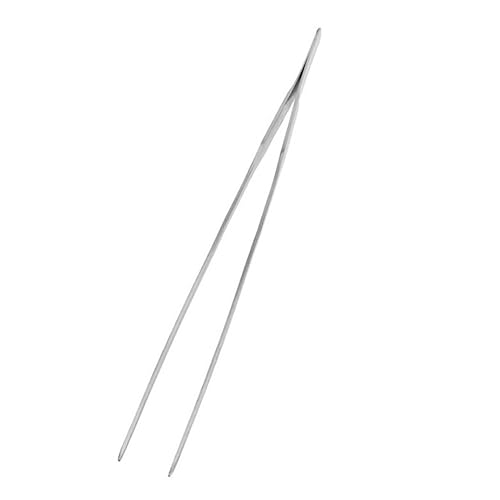HANABASS 2pcs Stainless Steel Aquatic Plant Tweezers Straight and Curved Tongs for Fish Tank Planting Resistant Tool Kit for Aquarium Use