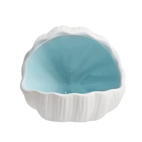 Aquarium Shell Shape Ceramic Fish Tank Cave Decoration, Fish House for Betta Fish Passing or Hiding Safely, Betta Fish Tank 5.1inch (Blue, M) - color: Blue