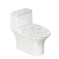 Toilet Lid Cover and Toilet Tank Lid Cover 2PCS, Durable Polyester Protective Cover with Elastic Edge Bathroom Decor Fits Most Round Elongated Oblong Lids, White Marble Print - color: White Marble Print