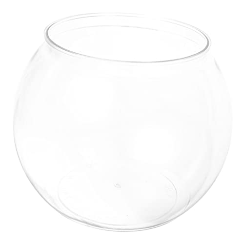 Transparent Plastic Fish Bowl Tank Small Aquarium for Betta Fish Goldfish Portable Round Design Easy Maintenance Fall Resistant for Home Office Turtle Care - size: 16.5x16.5cm