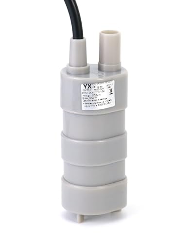 QWORK 12V Submersible Water Pump, 2 Pack 6-15V DC Mini Transfer Pump 600L/H, 5M Head, 1.5m Cable, 12mm Outlet OD for Fish Tank, Water Change, Drainage, Watering