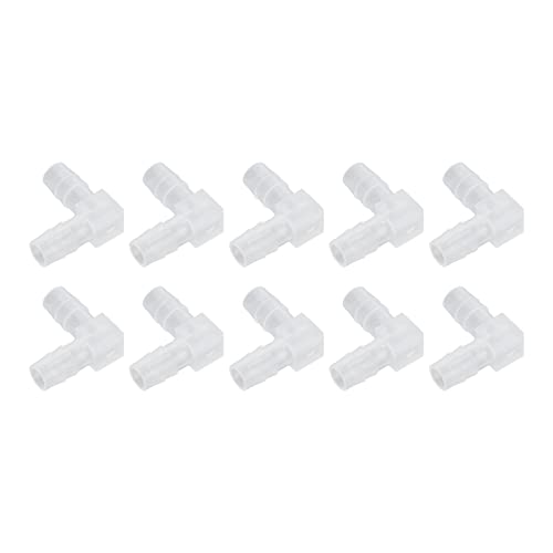 10Pcs Elbow Hose Barb Plastic Fitting 90 Degree Equal Barbed Joint L Shape - Wide Range of Use (8mm) - size: 8mm
