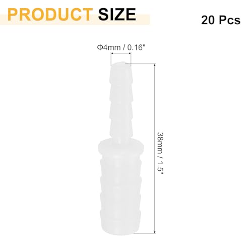 uxcell 20Pcs Aquarium Air Valve Connector, Plastic Inline Tubing Non-Return Valves for 4x8mm ID Airline Tubing Fish Tank Pond Air Line, White