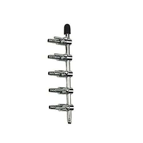 Aquarium Air Valve 5 Way Inline Manifold Air Flow Pump Tubing Splitter Lever Control Valve 2-Pack