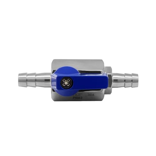 2PCS Stainless Steel 1/4" Mini Ball Valve Shut Off Valve 1/4" Hose Barb - size: 1/4" Hose Barb, style: Pack of 2
