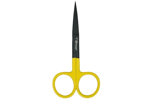 Kingfisher Fly Tying Hair Scissors, 4.5 Inch, Straight - color: Yellow