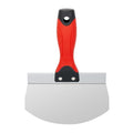 Fishark 6.5" Curved Bucket Scoop for Drywall & Plaster - Professional Rustproof Stainless Steel Scooping Tool with Contoured Blade & Soft-Grip Handle, Multipurpose Scraper for Paint, Mortar, Spackling