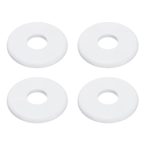 uxcell 4pcs Wall Split Flange 85mm / 3.3" OD Escutcheon Plate ABS Round Self-Adhesive Plumbing Cover Plates for 26mm / 1" Dia Water Pipe Faucet Decoration Accessories, White - color: White, size: 26mm