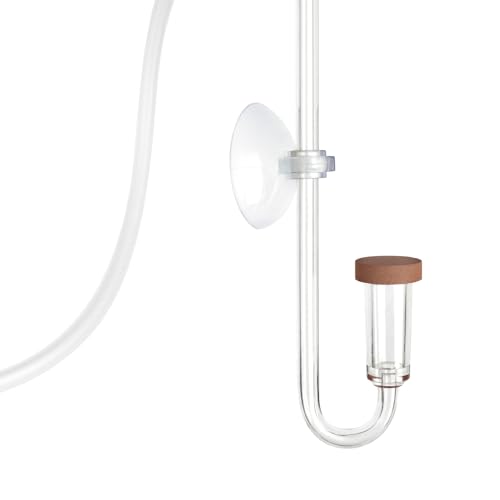 LANDEN AERVITA CO2 Diffuser Kits, Nano-Sized Ceramic diffusing disc Professional Aquarium CO2 High-Efficiency S Size with Suction Cups and Silicone air Hose for Aquarium Tank 10-30gal (40-110L) - size: S-13mm