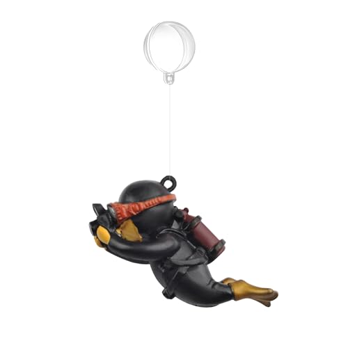 onesimcr Floating Fish Tank Decorations, Aquarium Decorations, Lovely Diver Fish Tank Decorations, Floating Device Fish Tank Accessories，Suitable for All Kinds of Fish Tanks(Black)… - color: Black