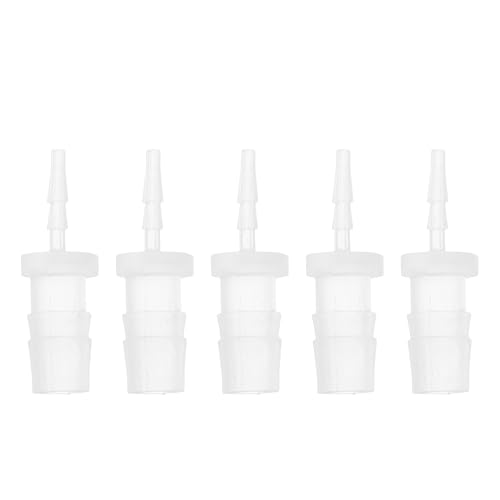 5 Pcs Aquarium Plastic Hose Barb Fitting 1/16" to 1/4" Hose ID Connectors Clear Plastic - size: 1/16"-1/4"